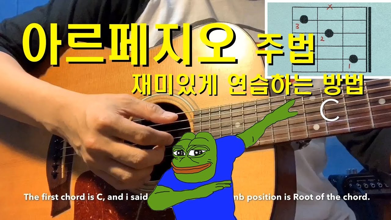 통기타 - 아르페지오 주법 재미있게 연습하는 방법 1탄 (통기타 핑거스타일) 기타솔져 - Youtube