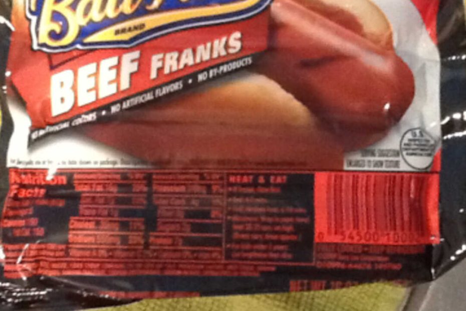 Calories In Ball Park Beef Frank And Nutrition Facts