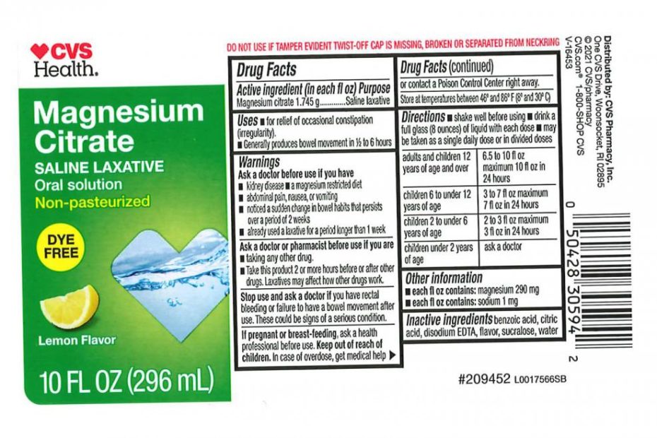 Cvs Lemon-Flavored Magnesium Citrate Laxative Product Recalled | Wric Abc  8News
