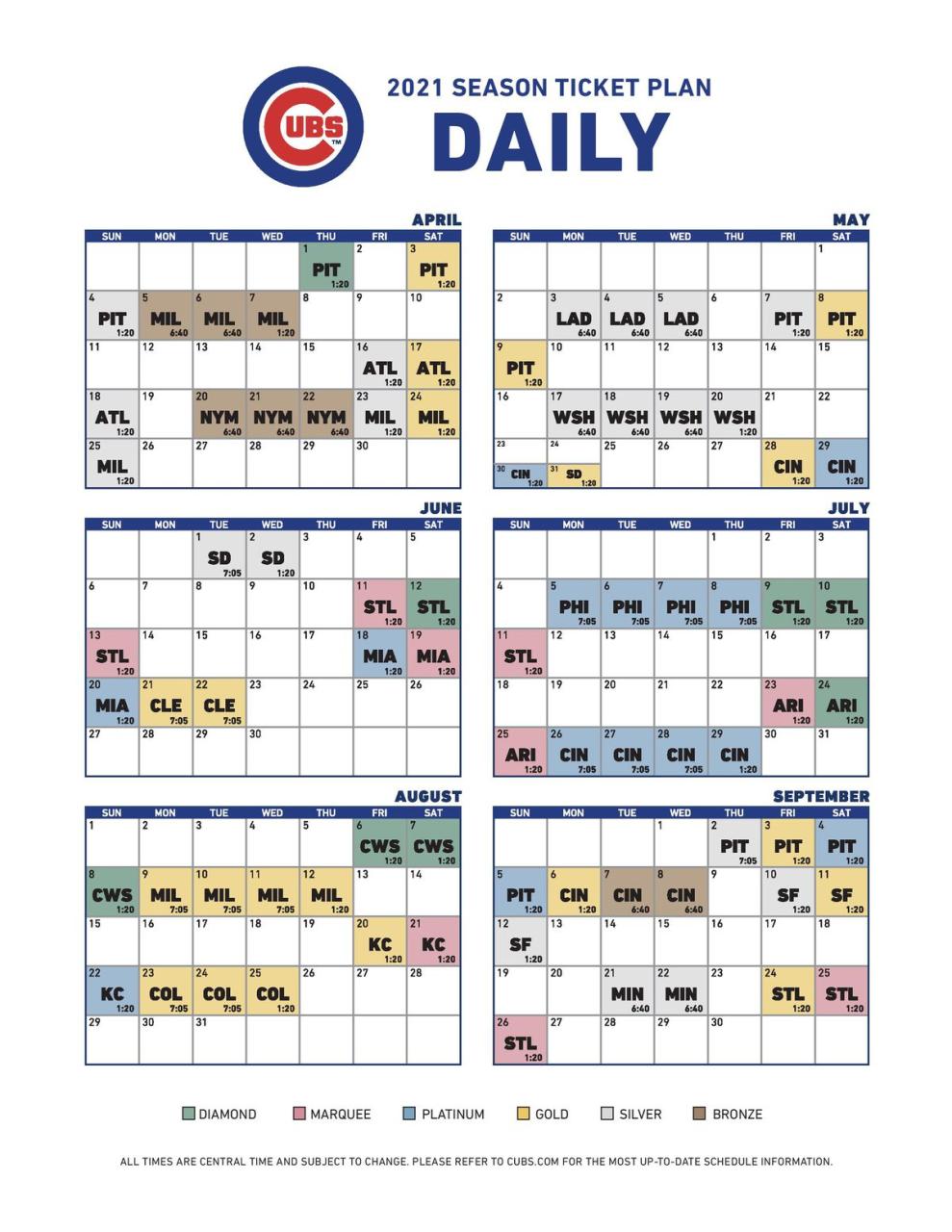 Cubs Announce Tentative 2021 Home Game Times And Ticket Pricing Tiers -  Bleed Cubbie Blue