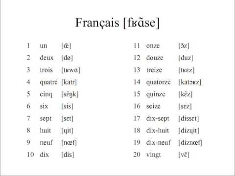 French Numbers 1-20 - Youtube