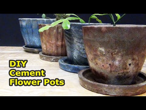 Beautiful Cement Flower Pots | How to make cement flower pots